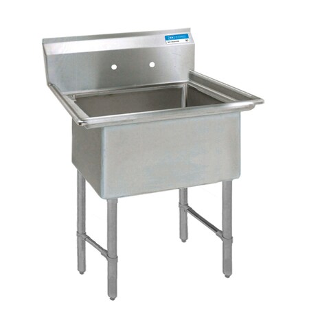 Bk Resources One Compartment Sink 18 in x 18 in, 1, 2, Free Standing, Stainless Steel BKS-1-18-12S